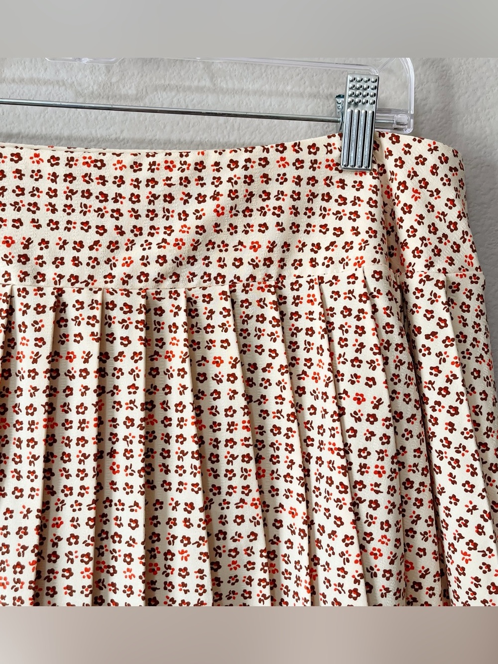 Toad&Co Sunkissed Pleated Skort Ivory Orange Floral Print Size Large Athleisure - Picture 6 of 15